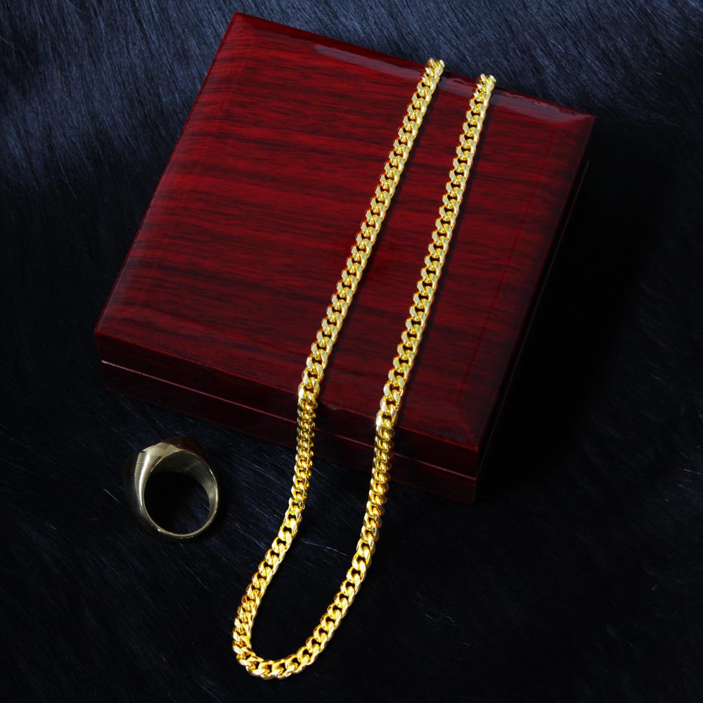 Dad-Father And Mountains Cuban Link Chain