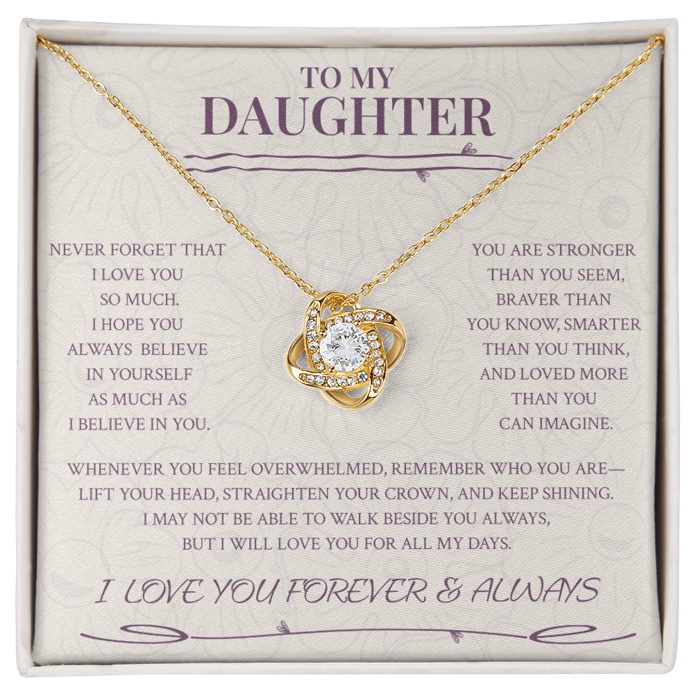 Daughter — Straighten Your Crown Love Knot Necklace