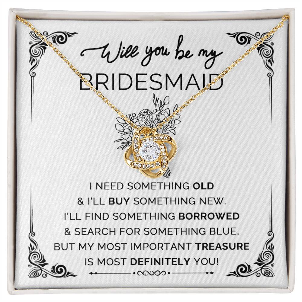 Bridesmaid-Will You Be My Bridesmaid Love Knot Necklace