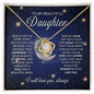 Daughter-Beautiful Stars Love Knot Necklace
