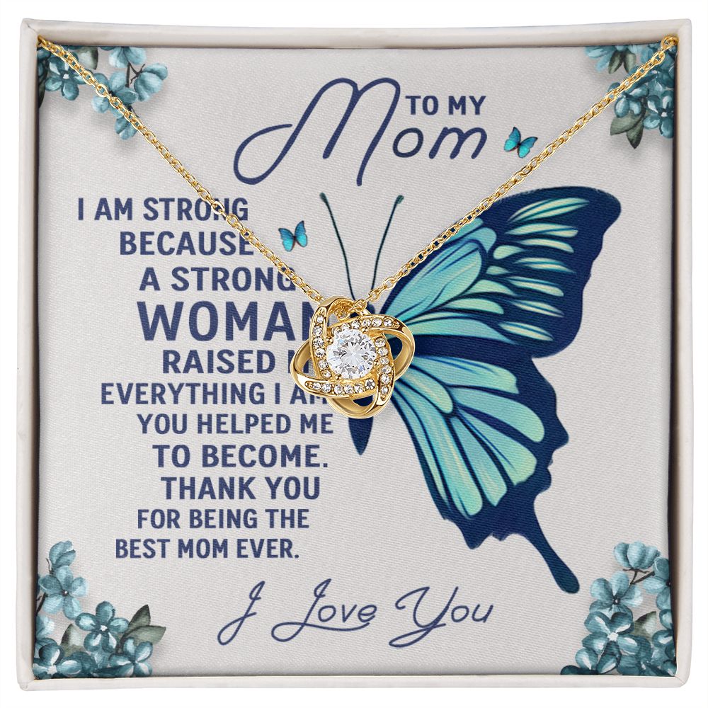 Mom-A Strong Woman Love Knot Necklace