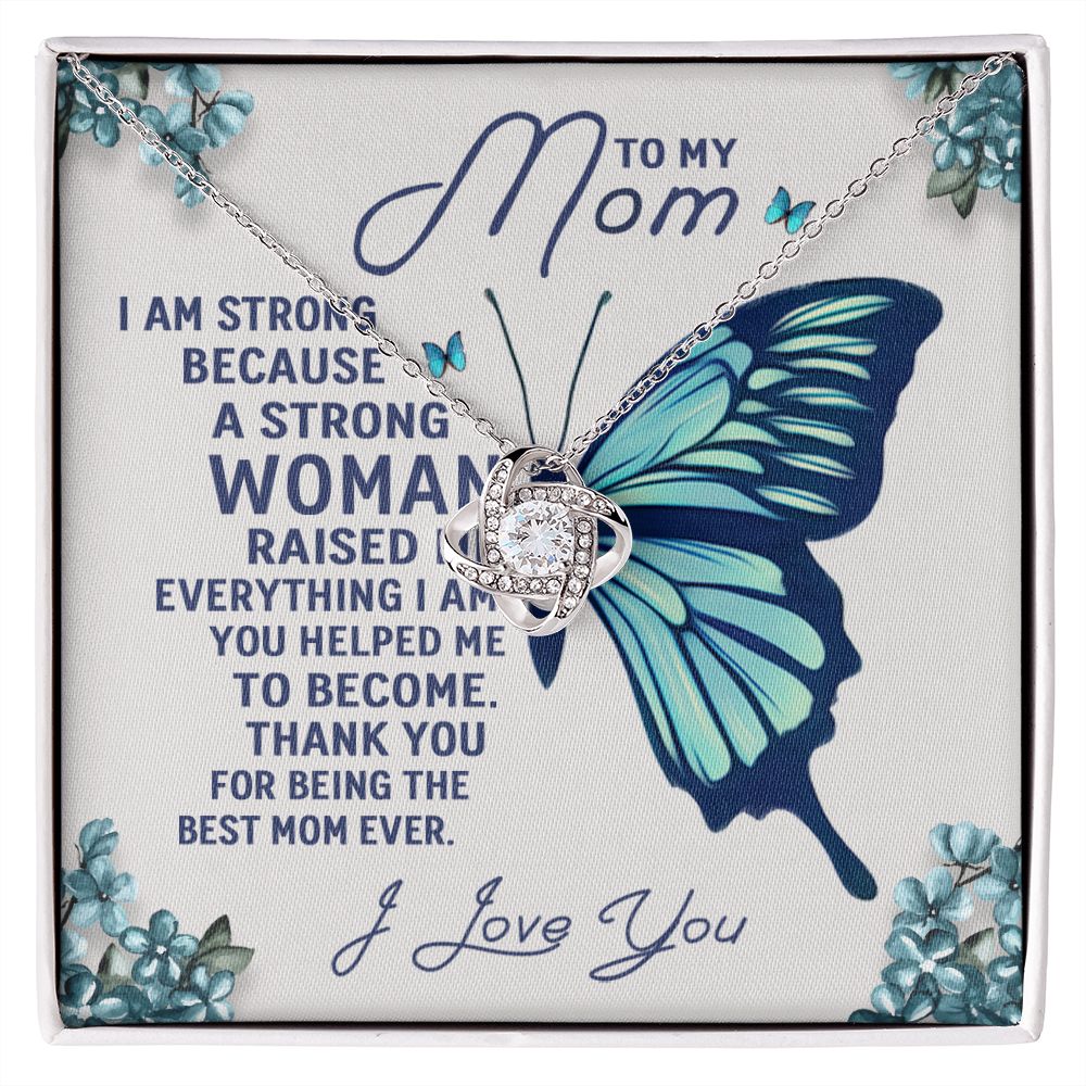 Mom-A Strong Woman Love Knot Necklace