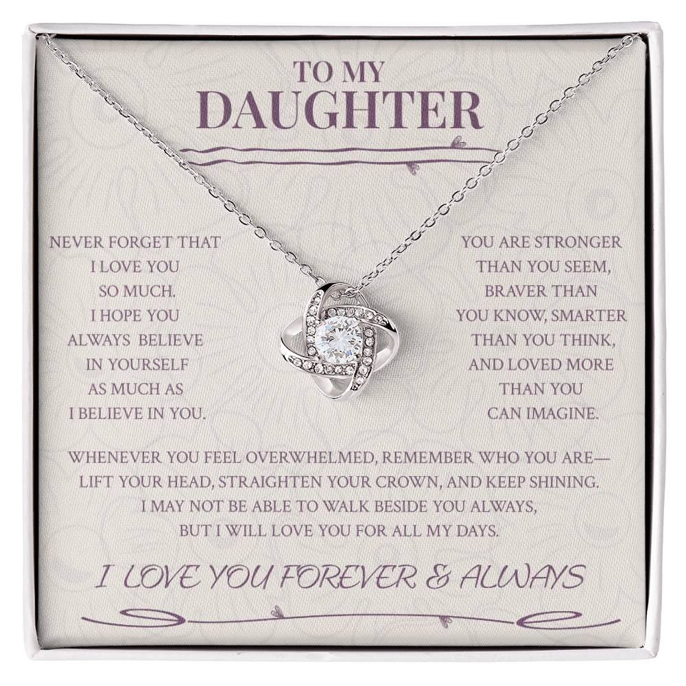 Daughter — Straighten Your Crown Love Knot Necklace