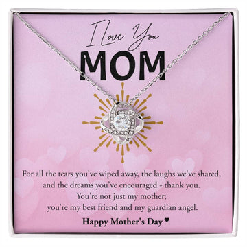 Mom - My Guardian Angel Love Knot Necklace