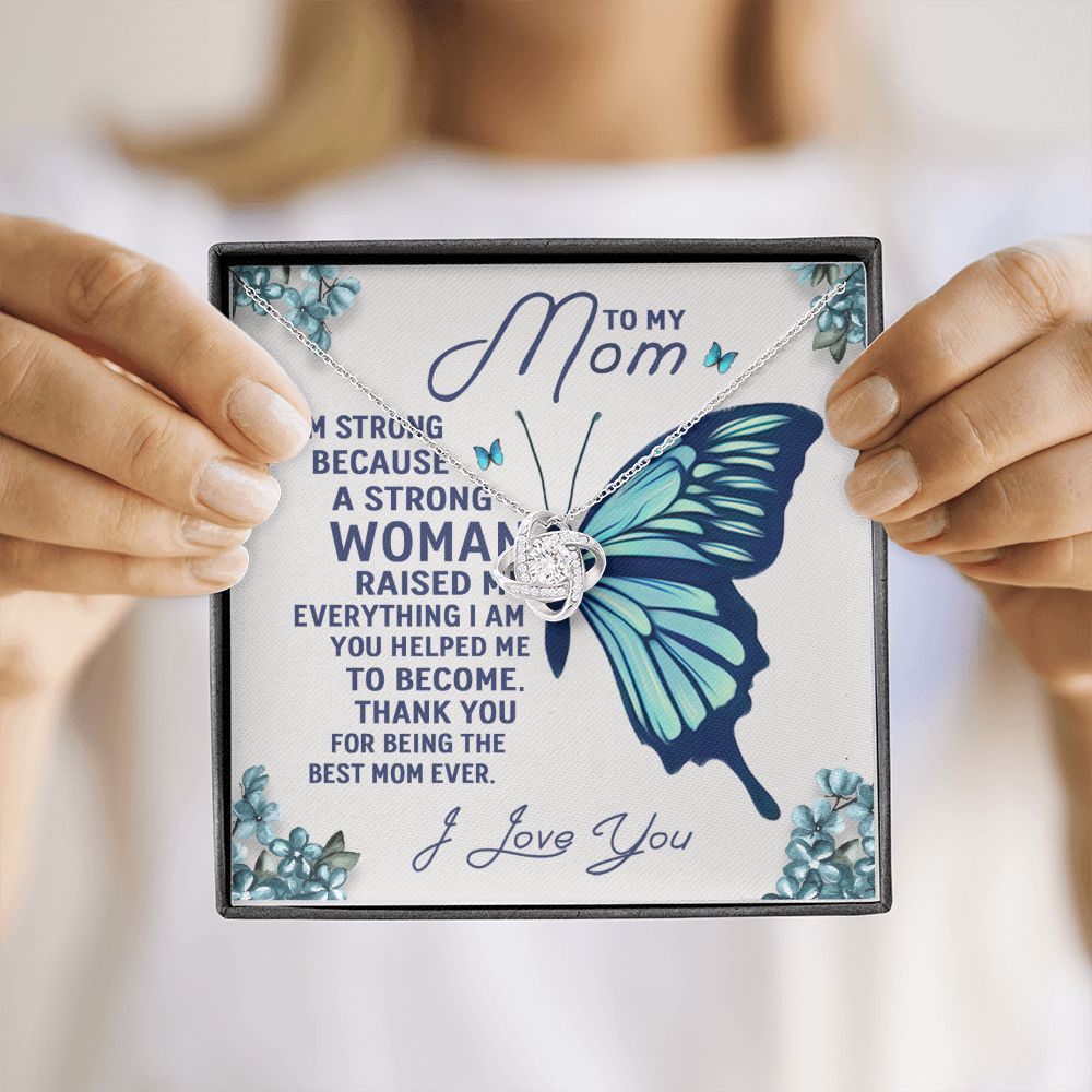 Mom-A Strong Woman Love Knot Necklace