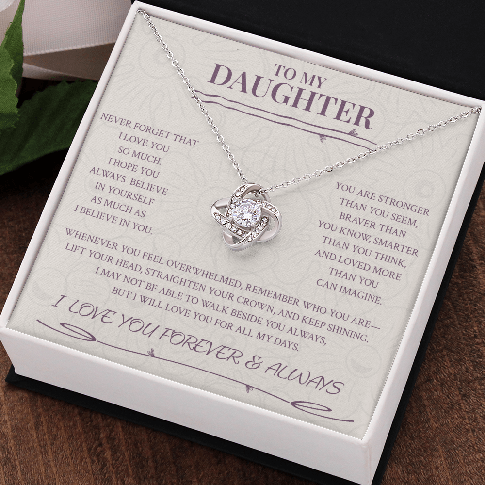 Daughter — Straighten Your Crown Love Knot Necklace
