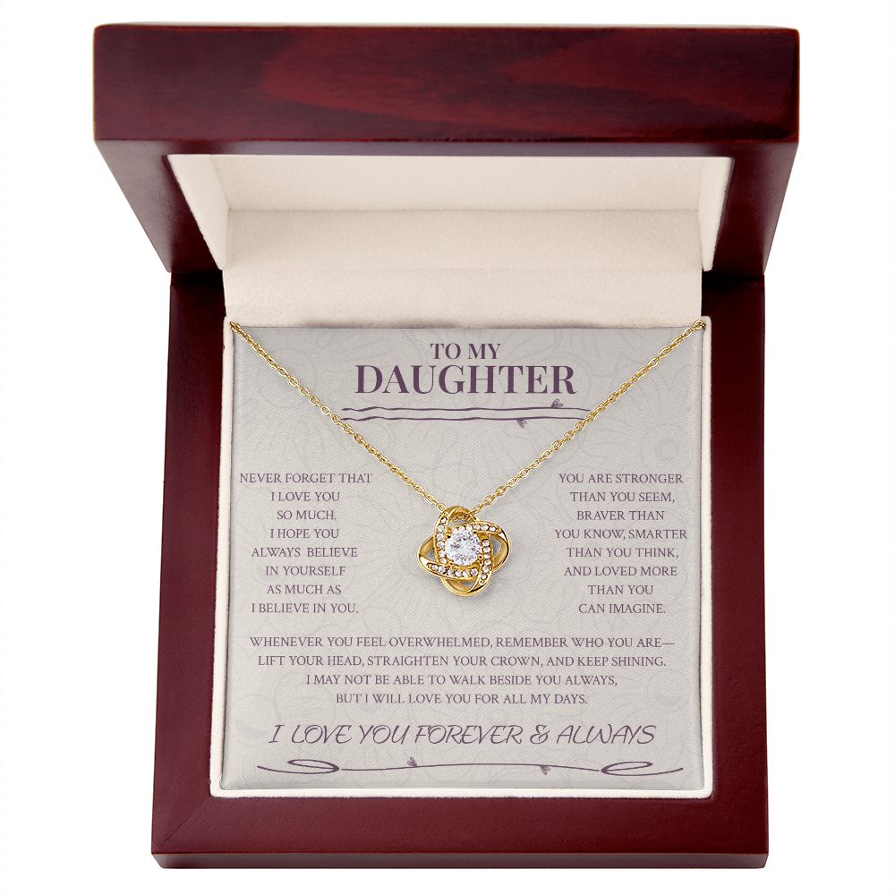 Daughter — Straighten Your Crown Love Knot Necklace