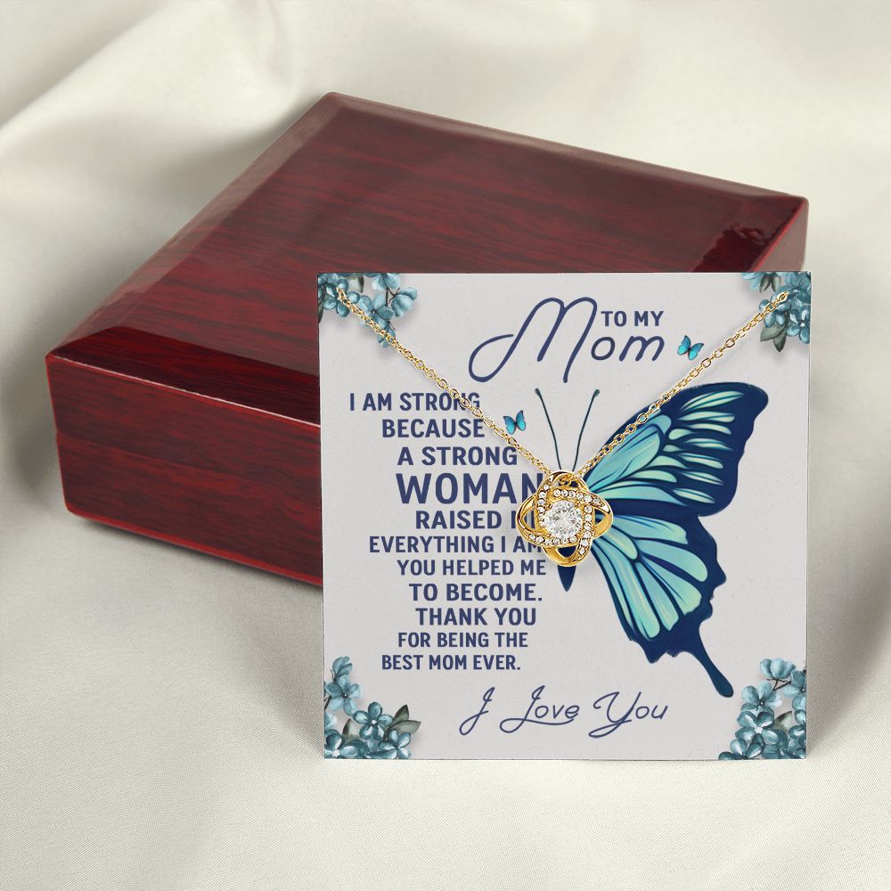 Mom-A Strong Woman Love Knot Necklace