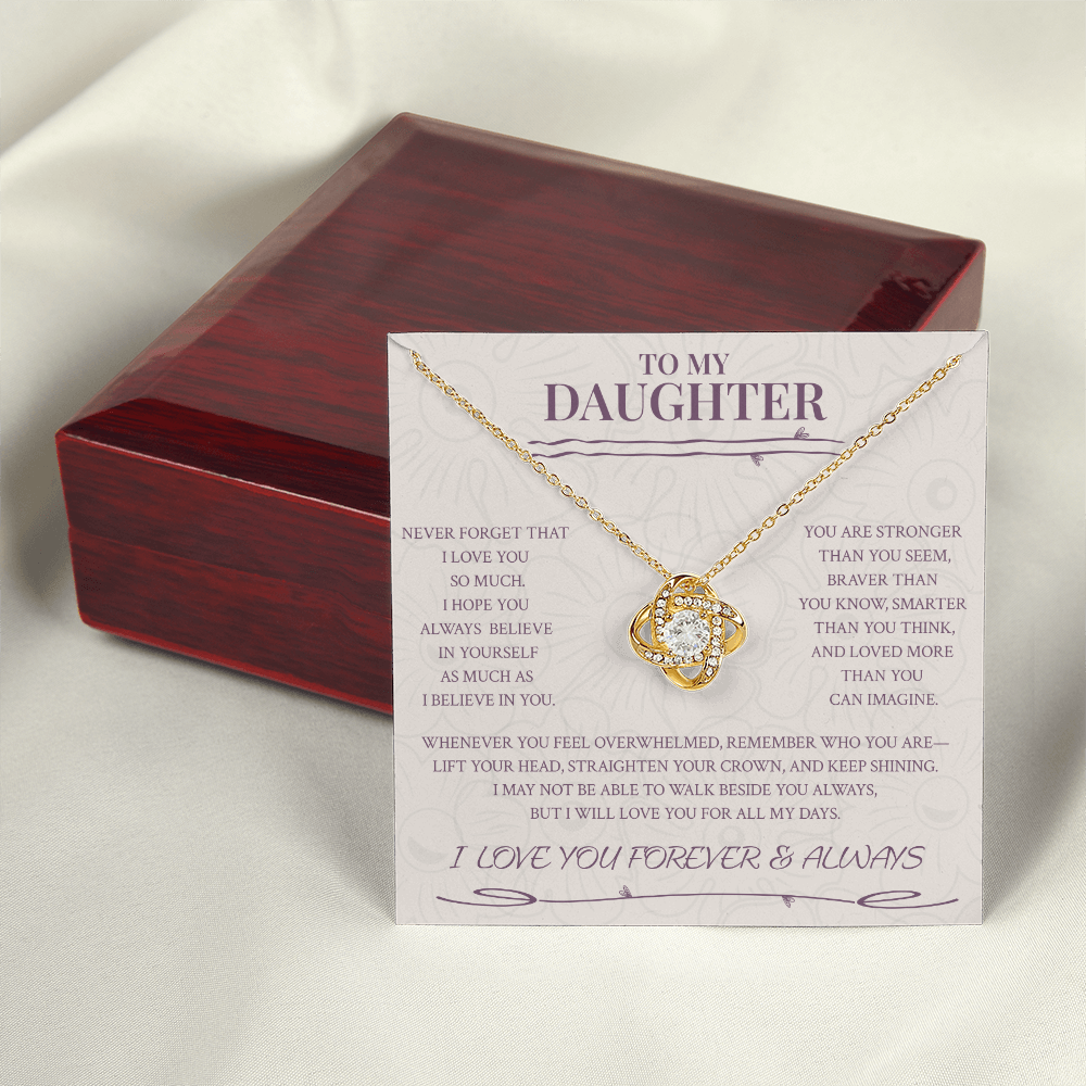 Daughter — Straighten Your Crown Love Knot Necklace