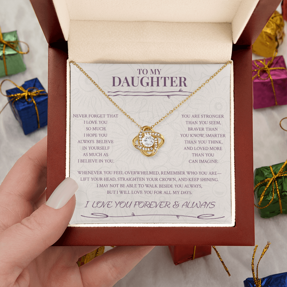 Daughter — Straighten Your Crown Love Knot Necklace
