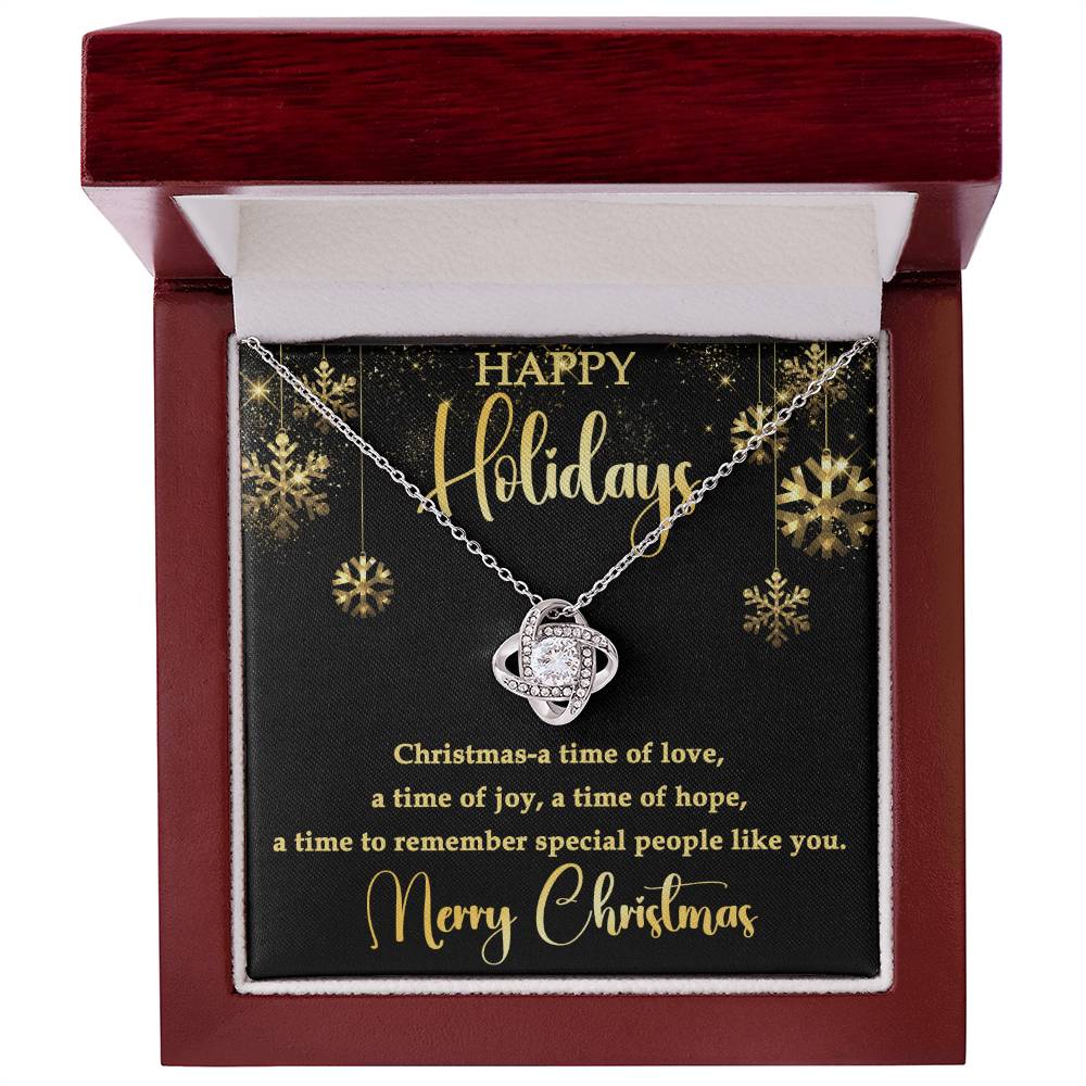 For Her - Happy Holidays Love Knot Necklace