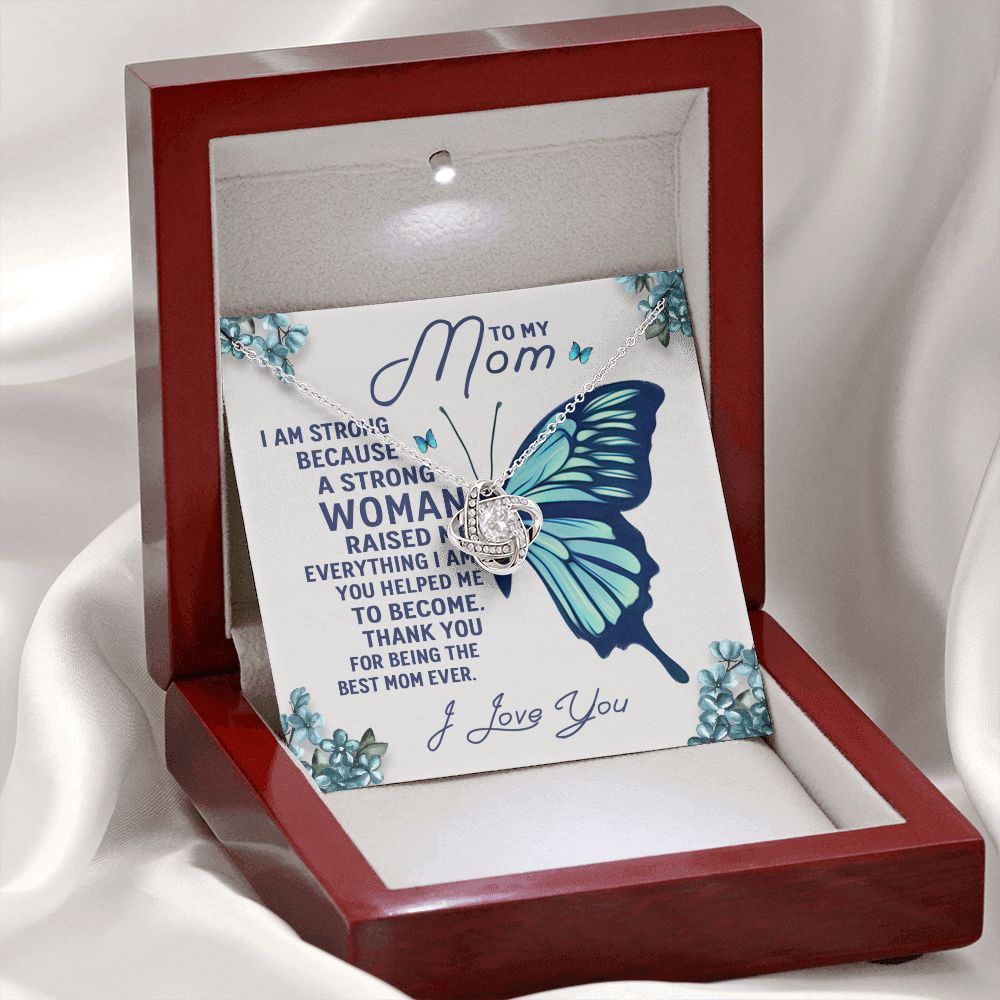Mom-A Strong Woman Love Knot Necklace