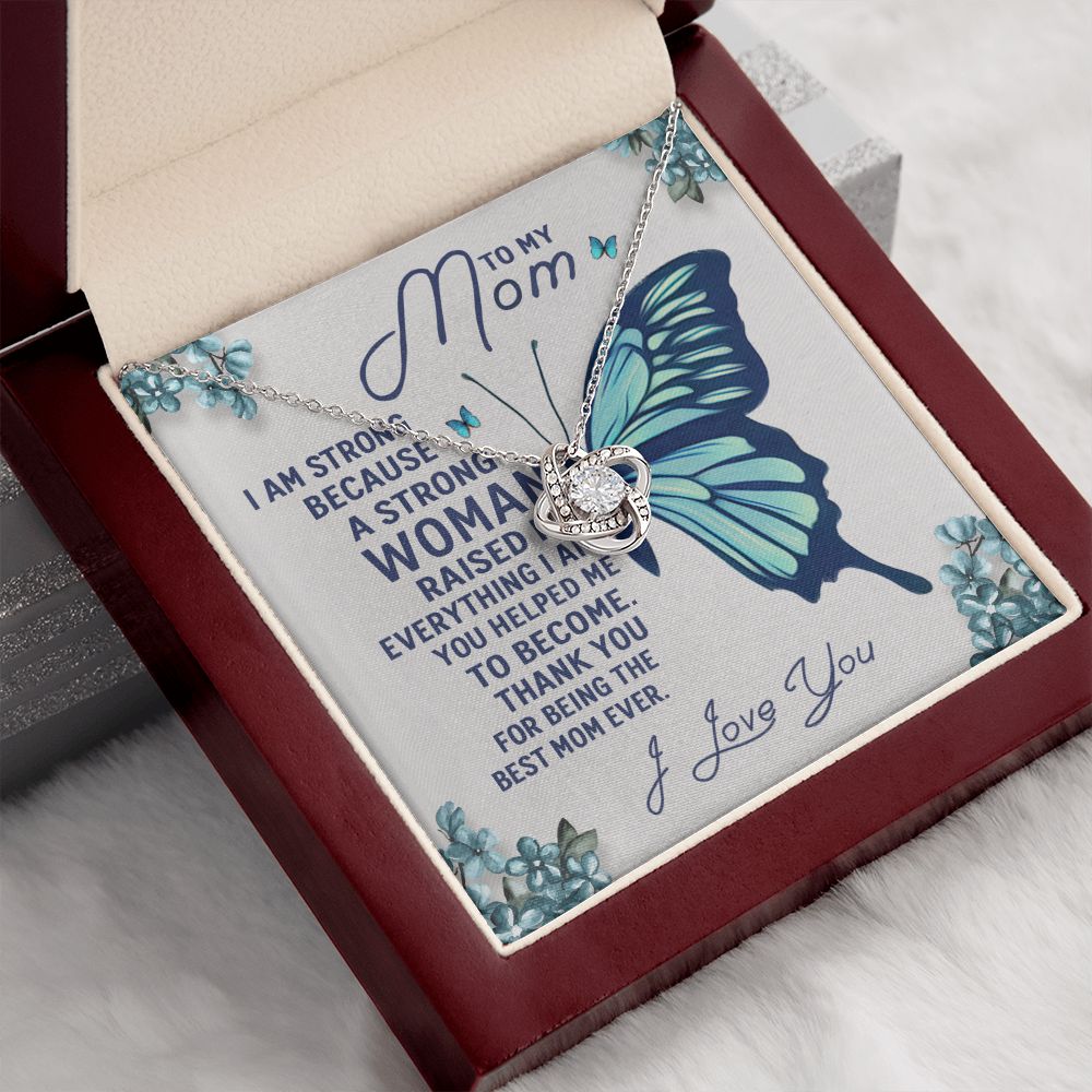Mom-A Strong Woman Love Knot Necklace
