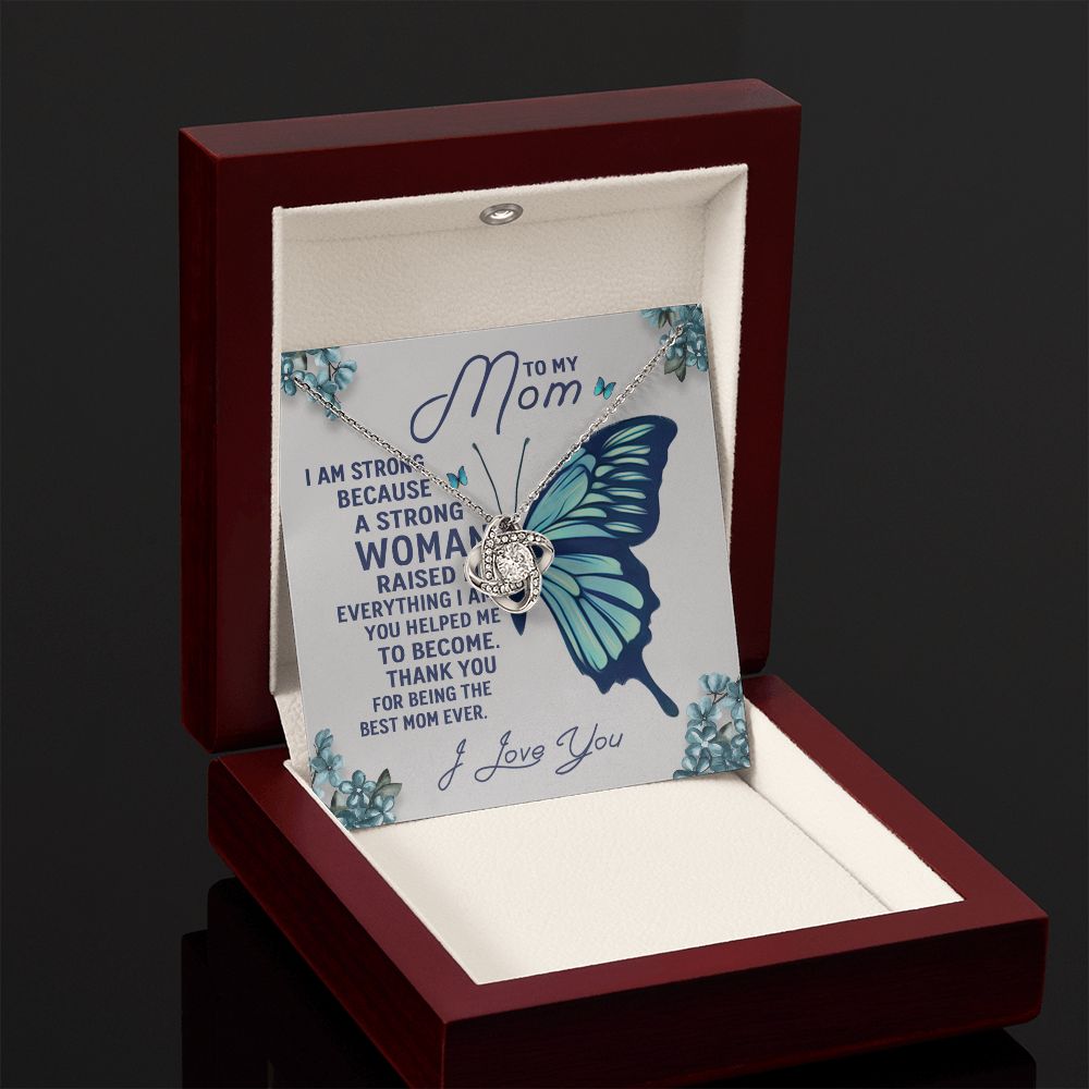 Mom-A Strong Woman Love Knot Necklace