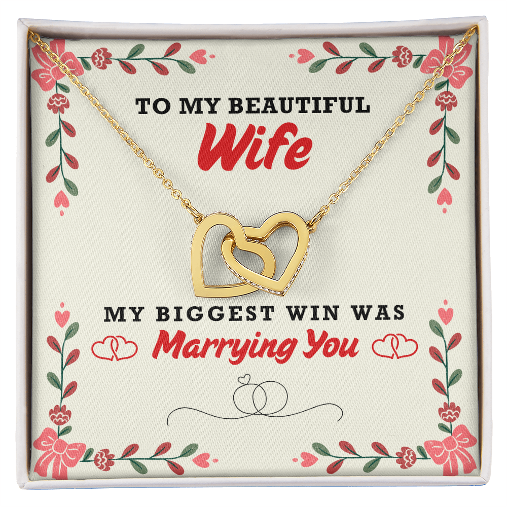 My Beautiful Wife - My Biggest Win - Interlocking Hearts Necklace