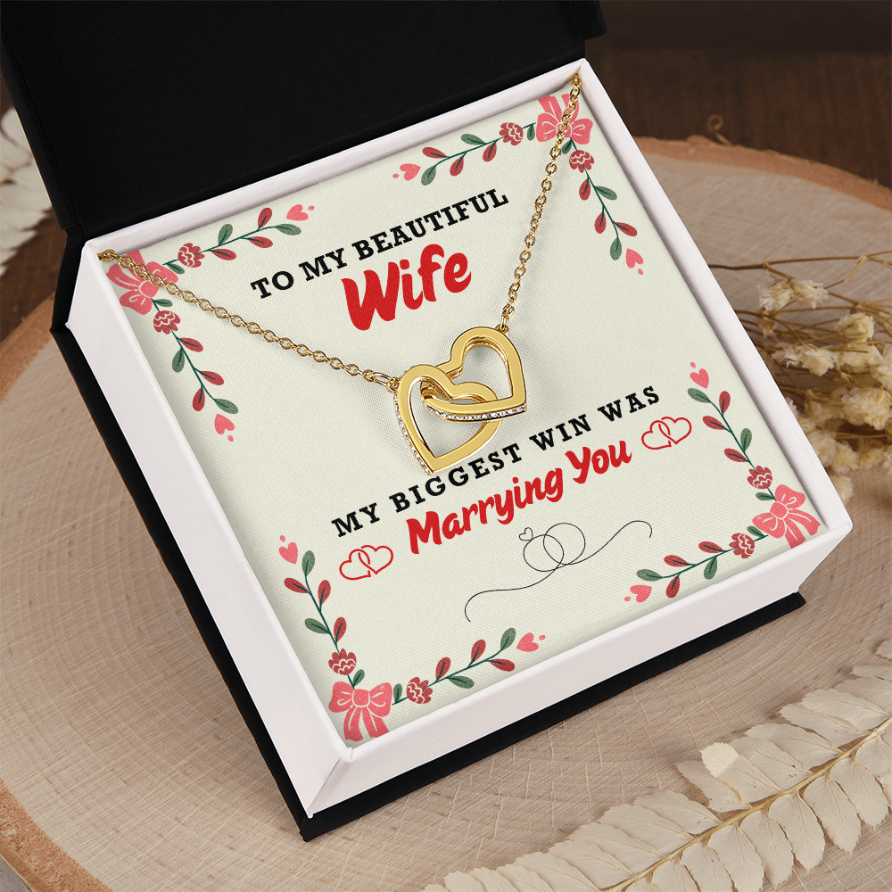 My Beautiful Wife - My Biggest Win - Interlocking Hearts Necklace
