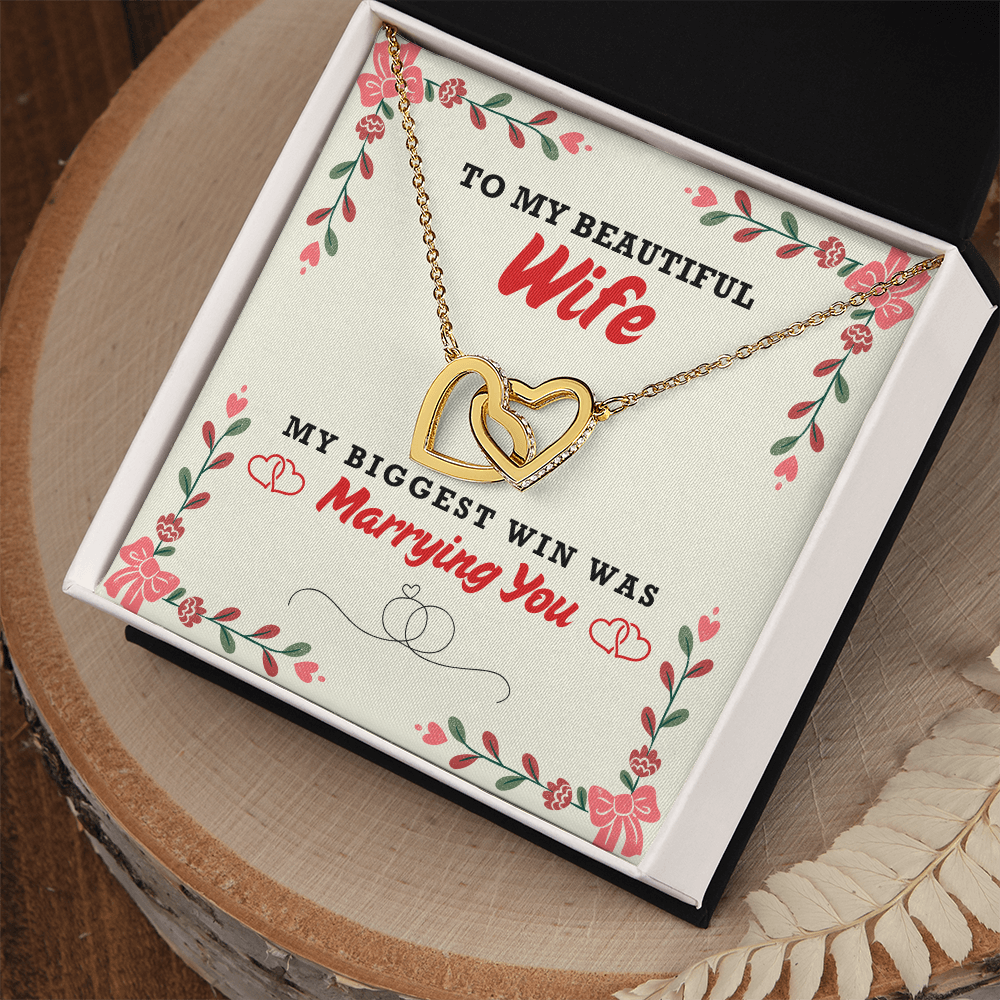 My Beautiful Wife - My Biggest Win - Interlocking Hearts Necklace