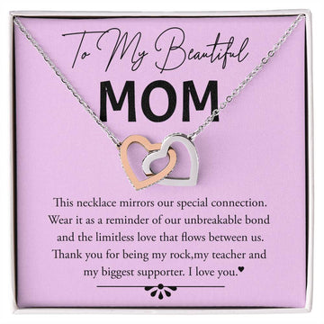 Mom - Unbreakable Bond Interlocking Hearts Necklace