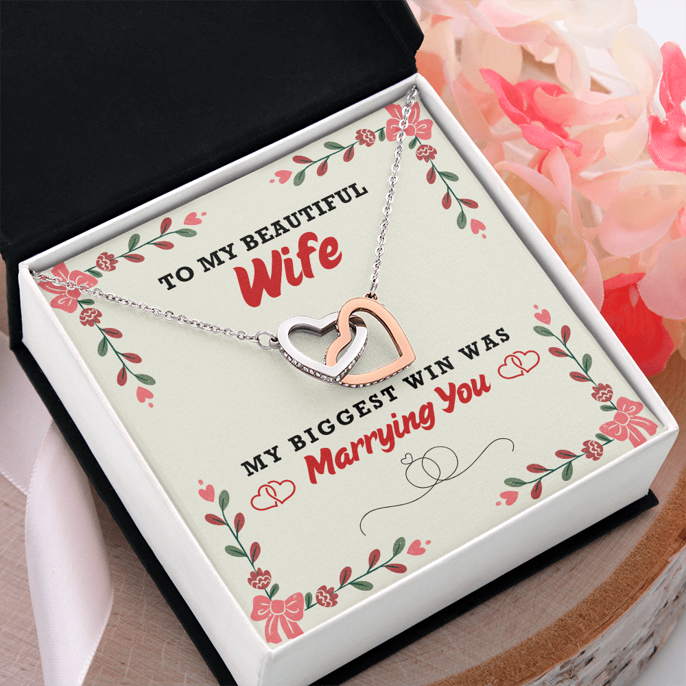 My Beautiful Wife - My Biggest Win - Interlocking Hearts Necklace