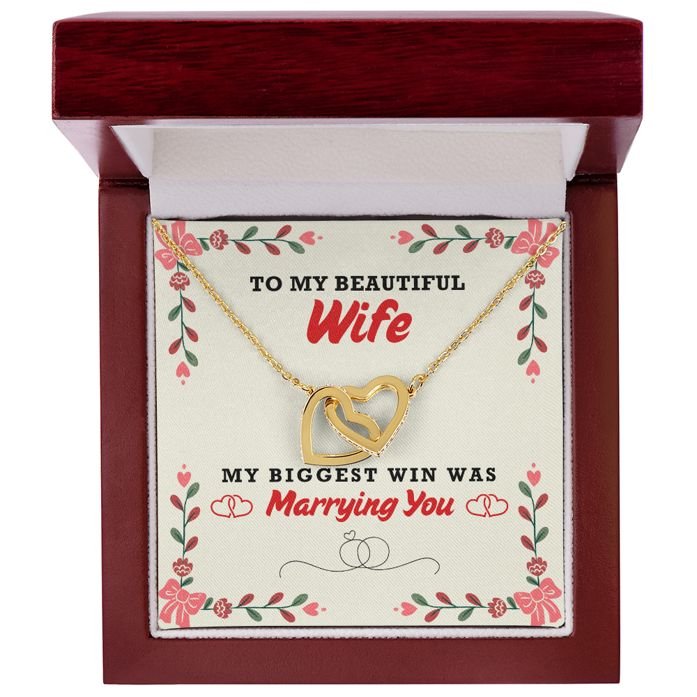 My Beautiful Wife - My Biggest Win - Interlocking Hearts Necklace