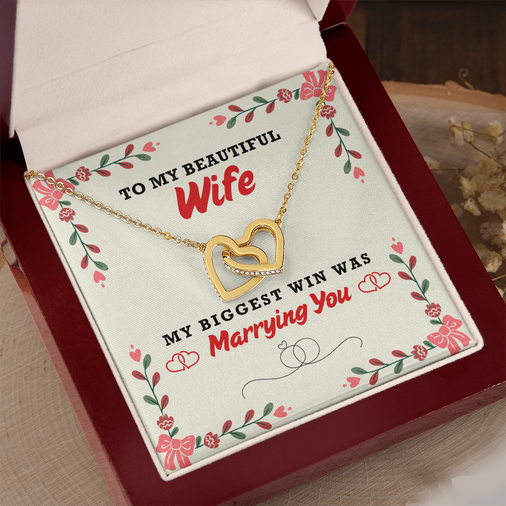 My Beautiful Wife - My Biggest Win - Interlocking Hearts Necklace