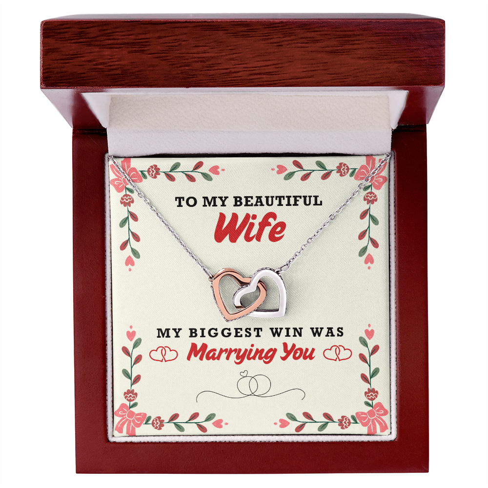 My Beautiful Wife - My Biggest Win - Interlocking Hearts Necklace