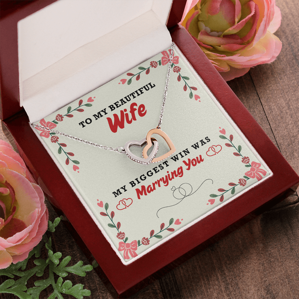My Beautiful Wife - My Biggest Win - Interlocking Hearts Necklace