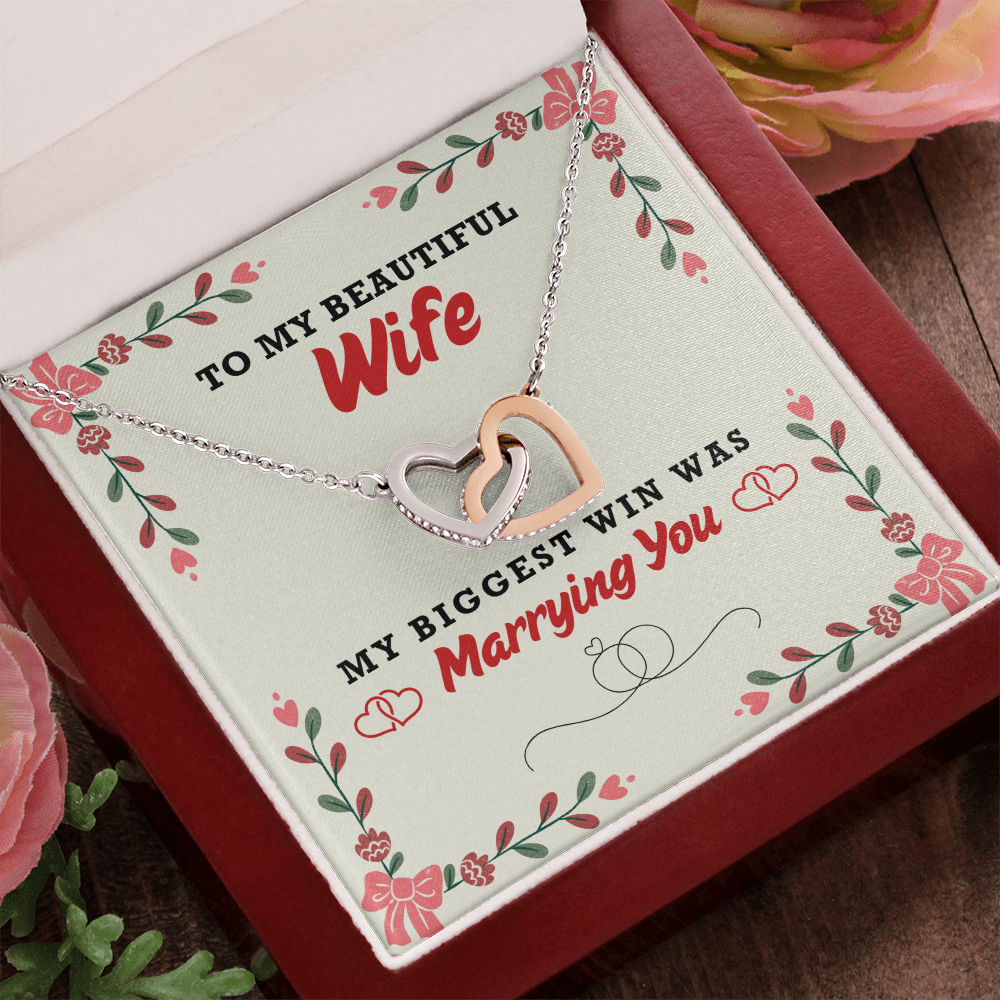 My Beautiful Wife - My Biggest Win - Interlocking Hearts Necklace