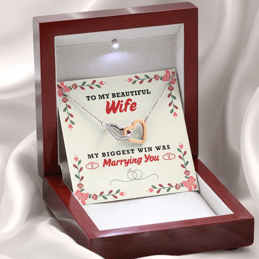 My Beautiful Wife - My Biggest Win - Interlocking Hearts Necklace