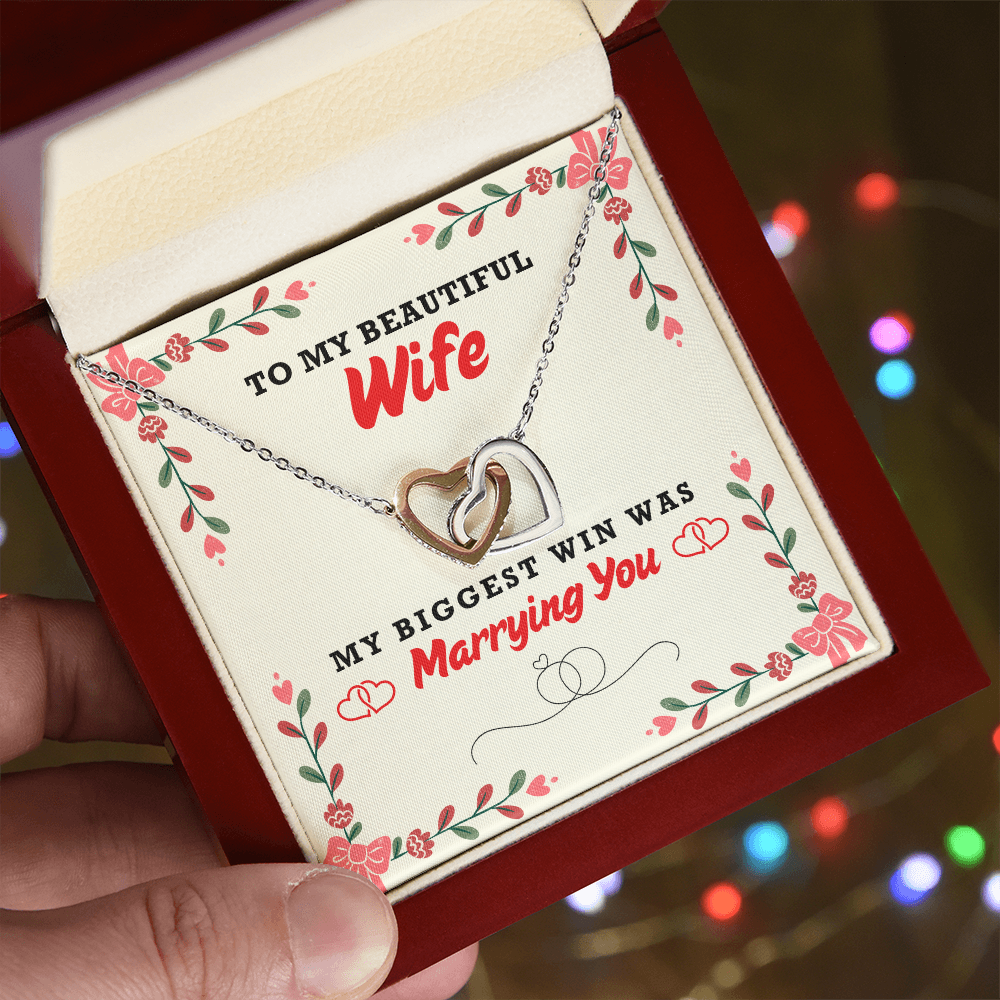 My Beautiful Wife - My Biggest Win - Interlocking Hearts Necklace