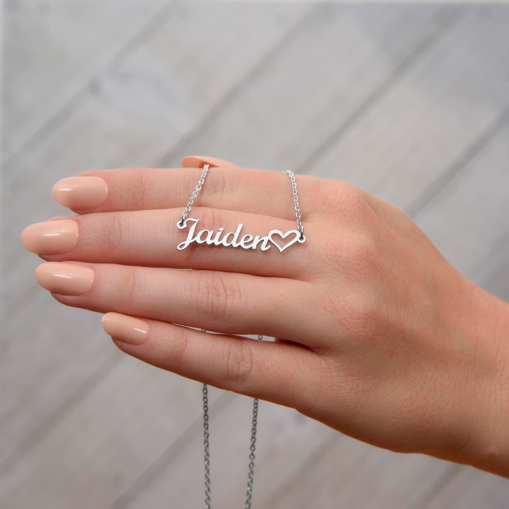 Wife - Biggest Win Heart Name Necklace