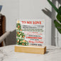 Wife - First Time Acrylic Square Plaque