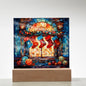 Stained Glass Christmas V1 - Acrylic Square Plaque