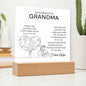 Grandma-Your Endless Support Acrylic Square Plaque