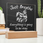 Just Breathe Acrylic Square Plaque