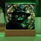 Halloween Black Cat Square Acrylic Plaque