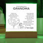 Grandma-Your Endless Support Acrylic Square Plaque