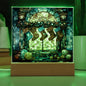 Stained Glass Christmas V1 - Acrylic Square Plaque