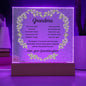 Grandma- Cherished Forever Acrylic Square Plaque
