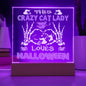 Crazy Cat Lady Halloween Acrylic Square Plaque