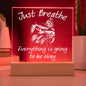 Just Breathe Acrylic Square Plaque