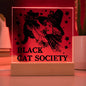 Black Cat Society Acrylic Square Plaque