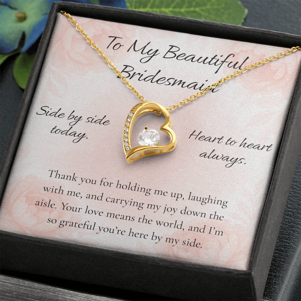 Bridesmaid — Side By Side Today Forever Love Necklace