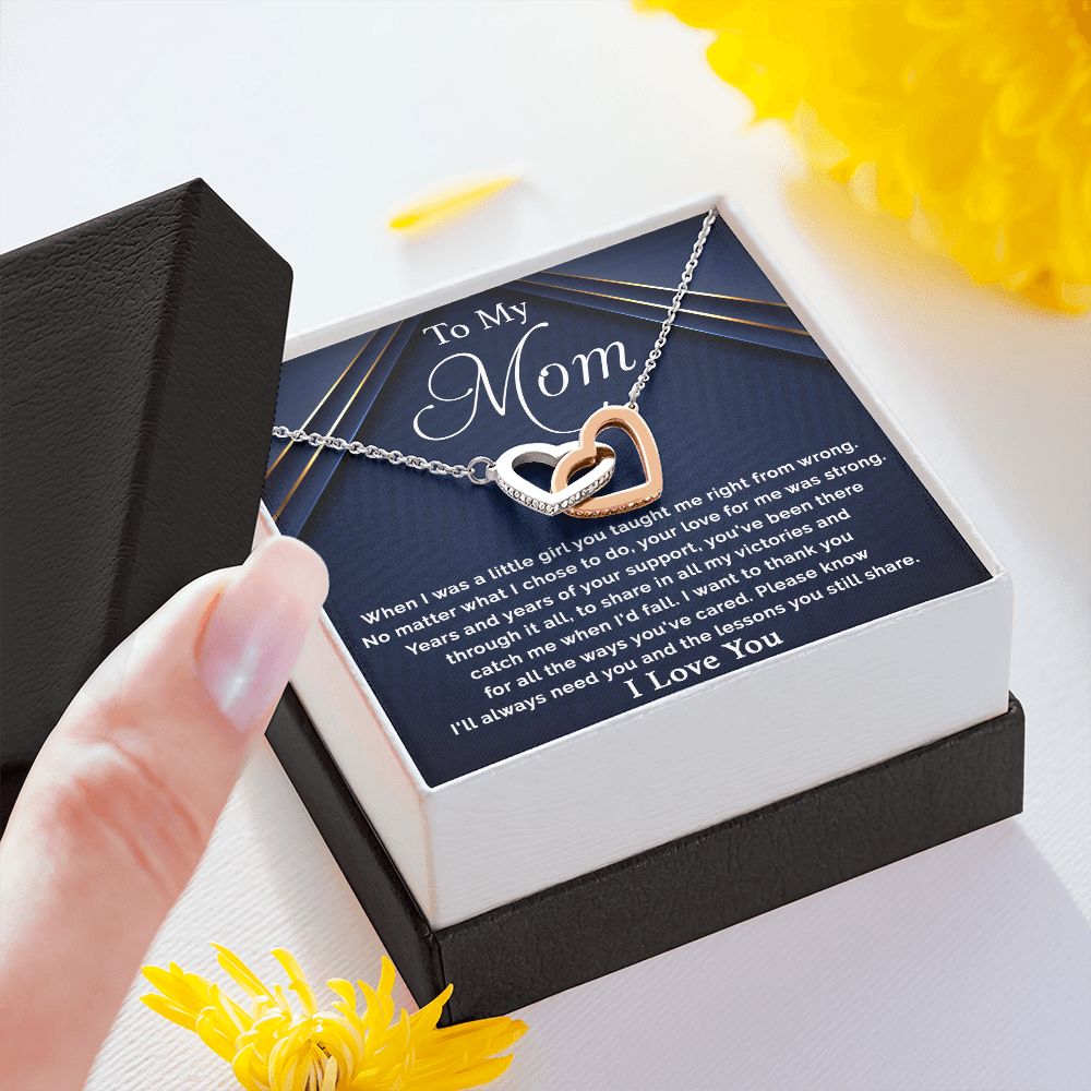 Mom-I'll Always Need You Interlocking Hearts Necklace