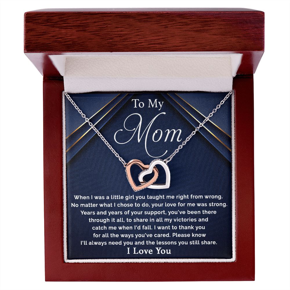 Mom-I'll Always Need You Interlocking Hearts Necklace
