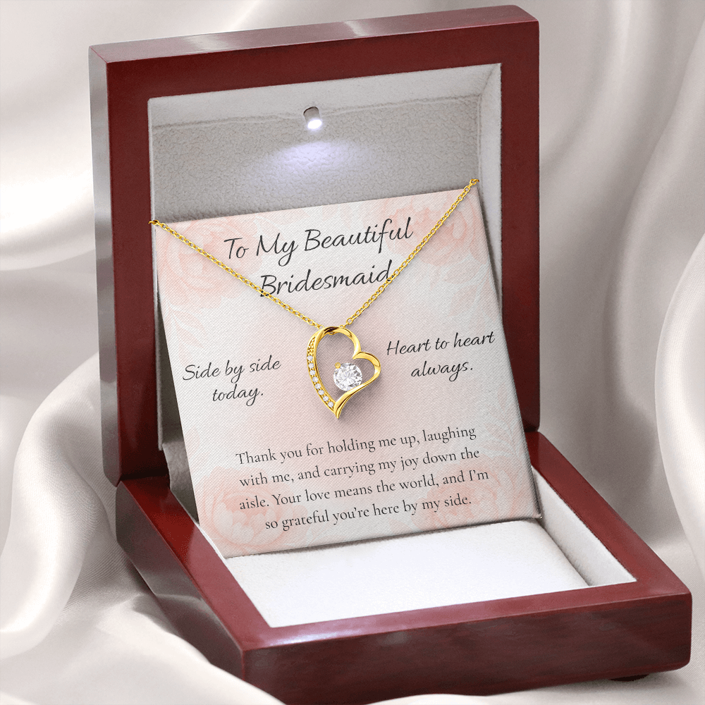 Bridesmaid — Side By Side Today Forever Love Necklace
