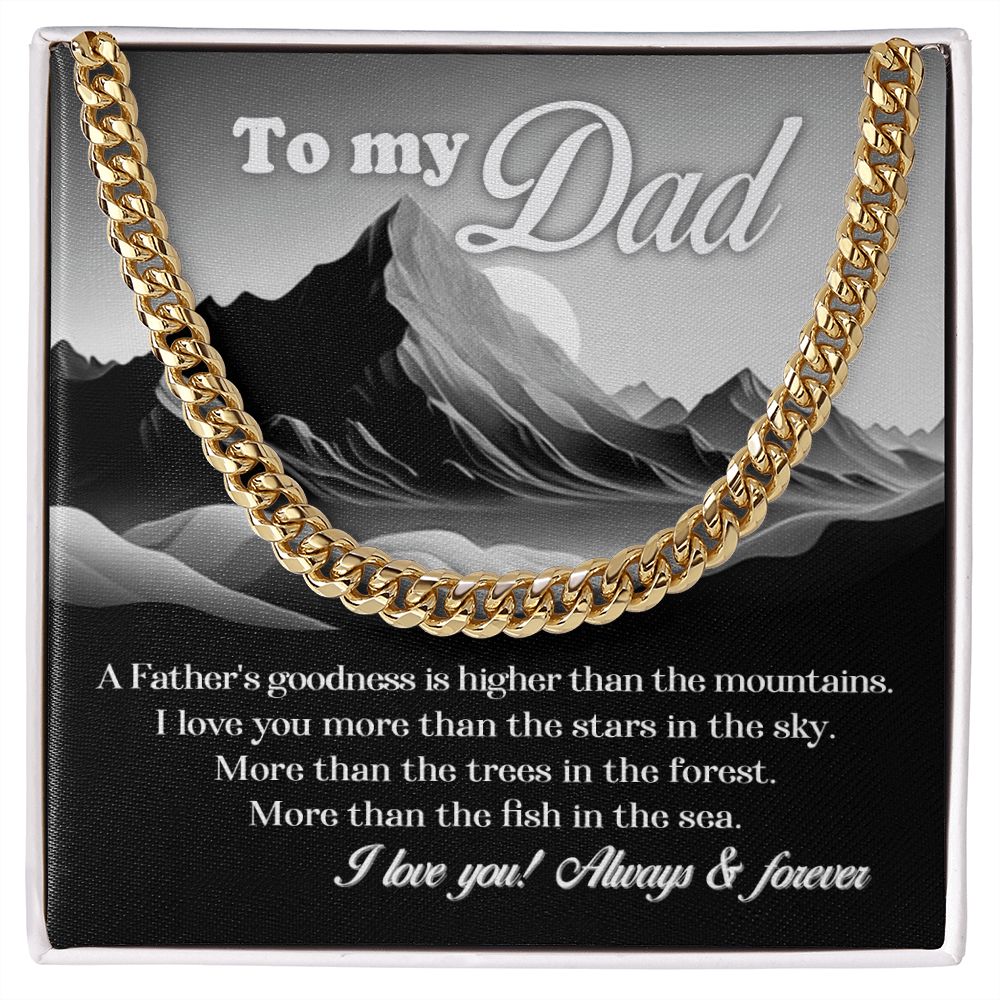 Dad-Father And Mountains Cuban Link Chain