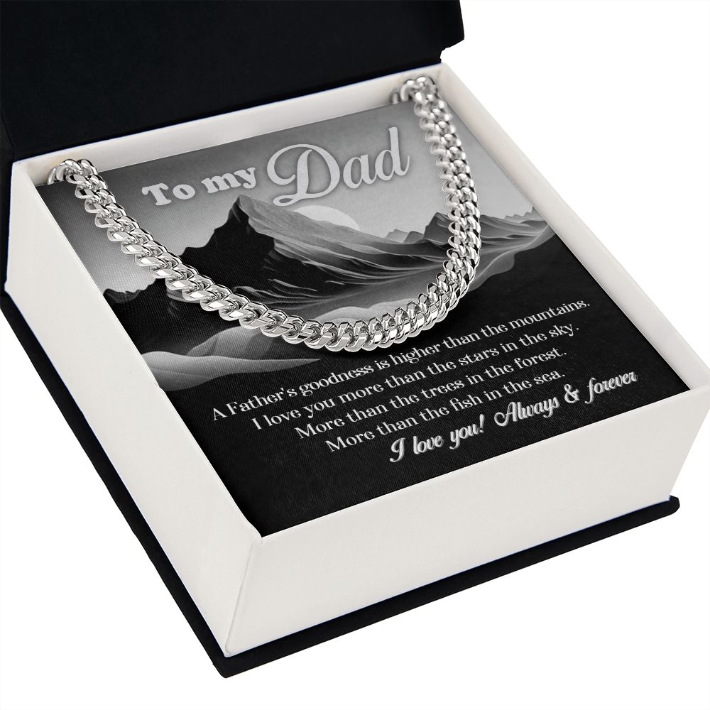 Dad-Father And Mountains Cuban Link Chain