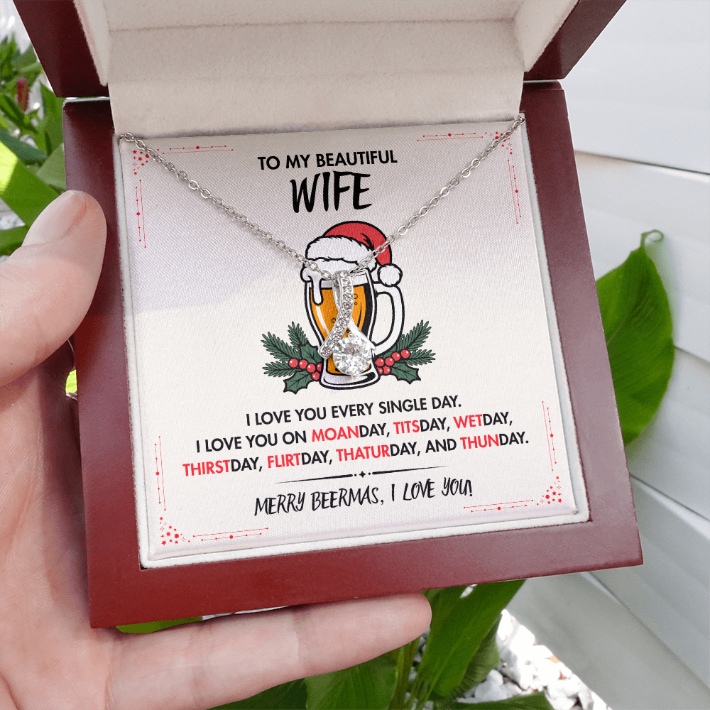 To My Beautiful Wife - Merry Beermas - Alluring Beauty Necklace