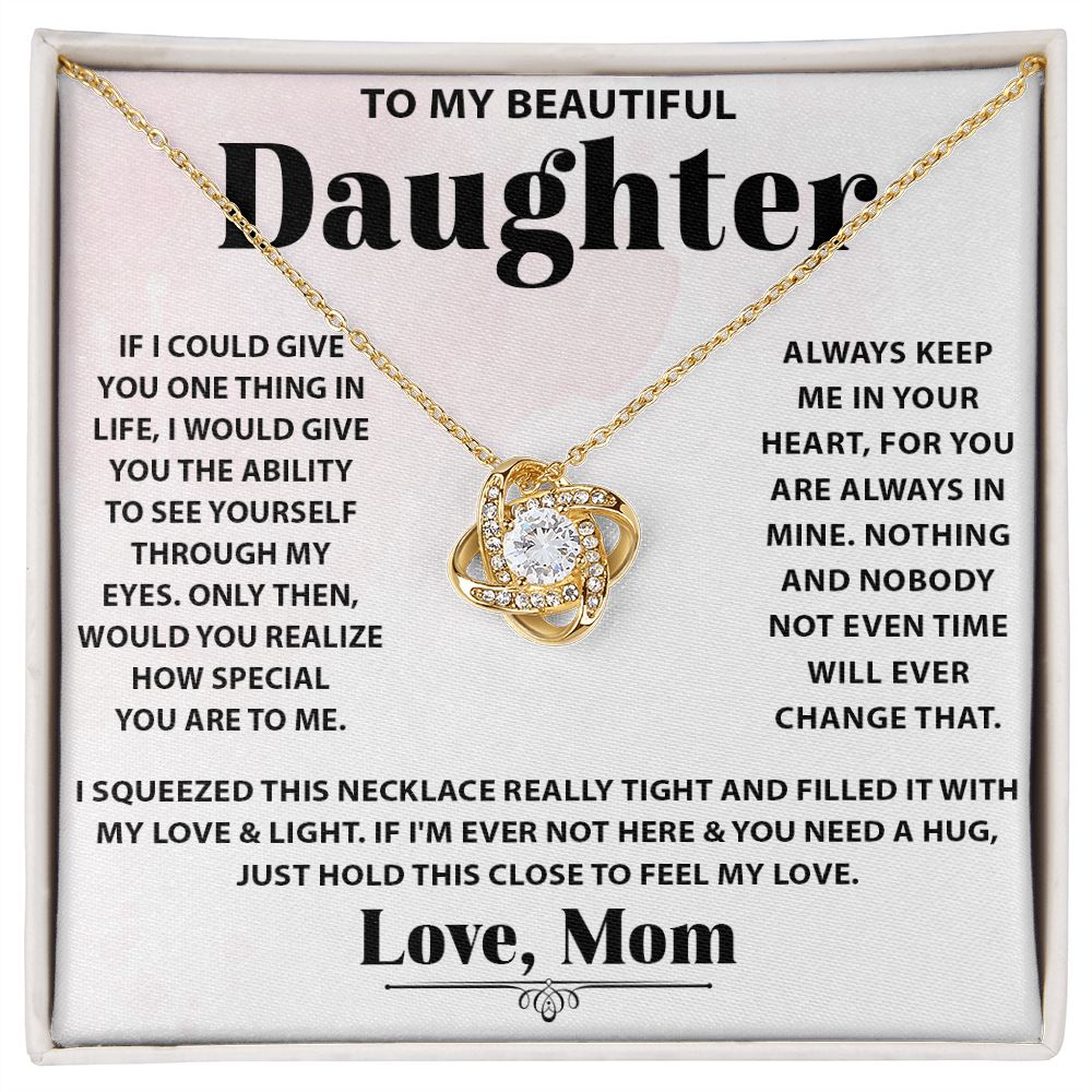 Daughter-My Everything Love Knot Necklace